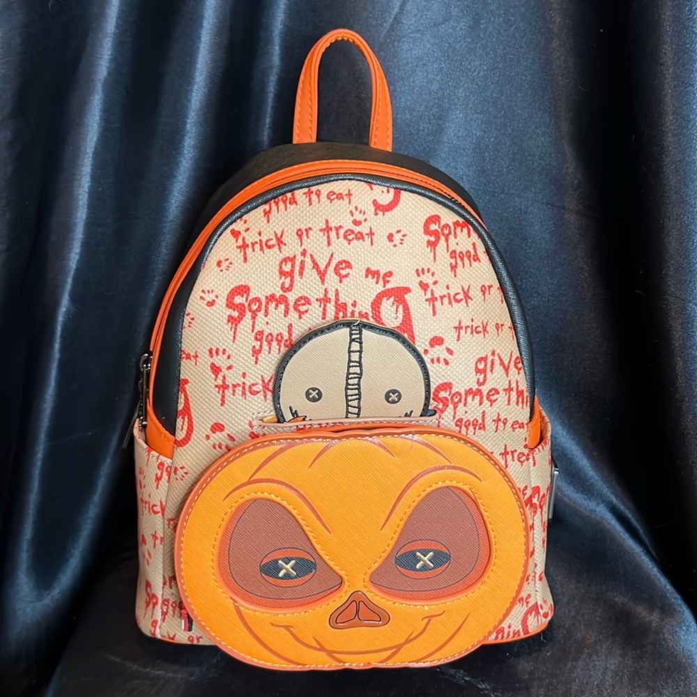 Loungefly Trick 'r Treat Sam Pumpkin Mini Backpack